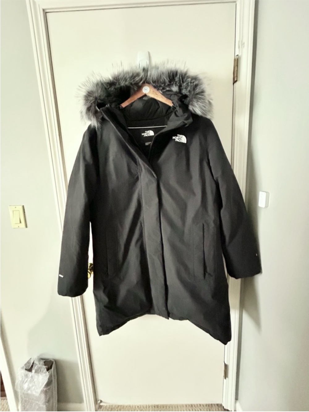 The North Face Black Parka with Faux-Fur Hood Trim